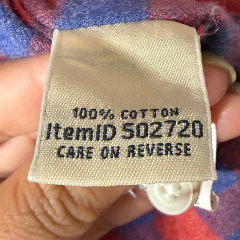 LL Bean Scotch Plaid Flannel Shirt Red Blue Women's M - Picture 4 of 6